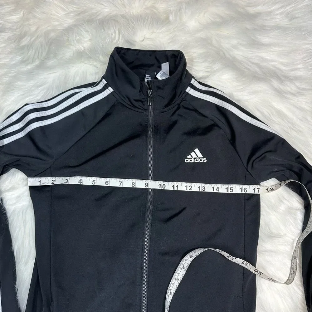 Adidas~Youth~Black Classic Full Zip Sports‎ Track Jacket~Size Small (8-10)